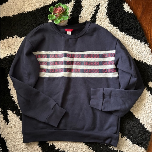 Guess Navy Logo Sweatshirt - Picture 1 of 5